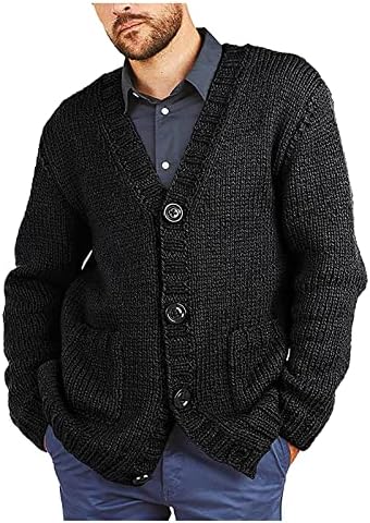 Viagem em V Travel Open Front Sweater Mens mais quente Jersey Fit Sulters Solid Butrow Up Up Modern