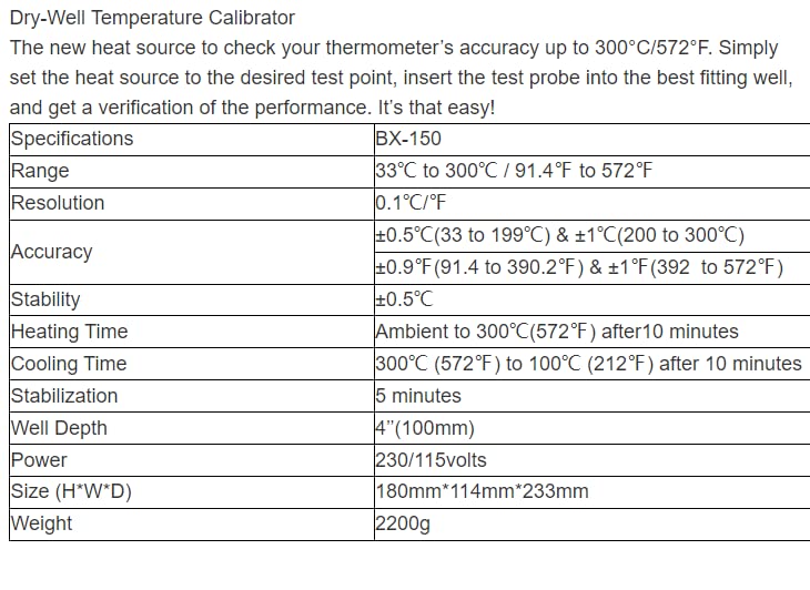 Yuqiaotiem portátil Ir calibrador CEM BX-150 Calibração infravermelha, calibrador de temperatura portátil