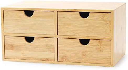 Wisuce Original Organizador de mesa de bambu original - Mini caixa de organização de armazenamento