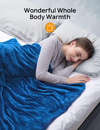 Cobertor de cobertor aquecido de Evajoy, cobertor elétrico, manta de arremesso elétrico de 50 ”× 60 com