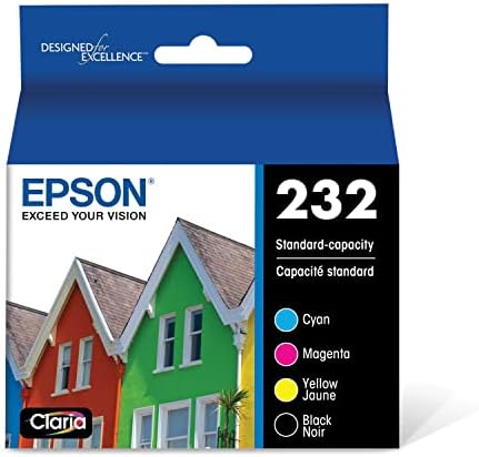 Epson T232 Black and Color Combo Ink Cartuchges, Capacidade padrão e cartucho de tinta preta T232,