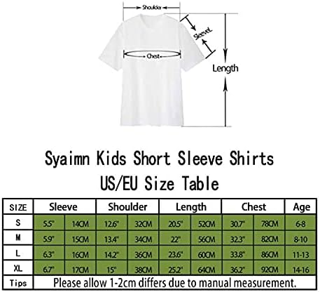 Syaimn 3D Shirts Gráficos Meninos Meninas Imprêm as camisetas engraçadas camisetas de manga curta para crianças