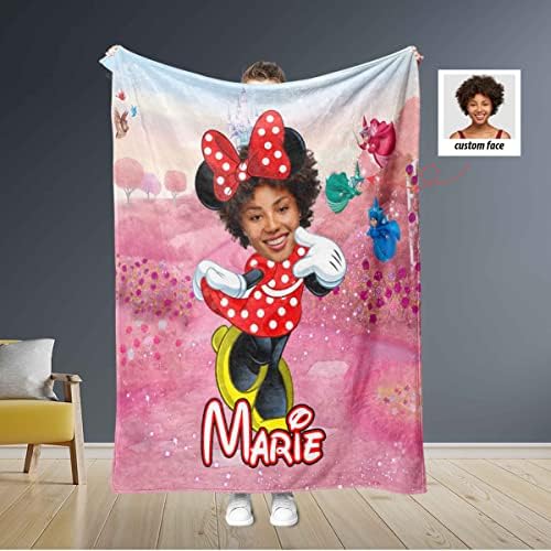 Angeline Kids USD fez cobertor de bebê personalizado para meninos e meninas, cartoon mouse d-i-s-n-e-y