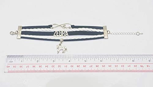 HHHBEAUTY Zebra Bracelet Jewelry Gifts - Leather Infinity Love Zebra Gifts Gifts Bracelet Gifts Para mulheres,