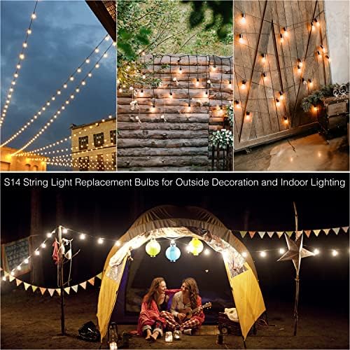Daybetter 24 pacote S14 lâmpadas LED para luzes de corda ao ar livre, lâmpadas de substituição