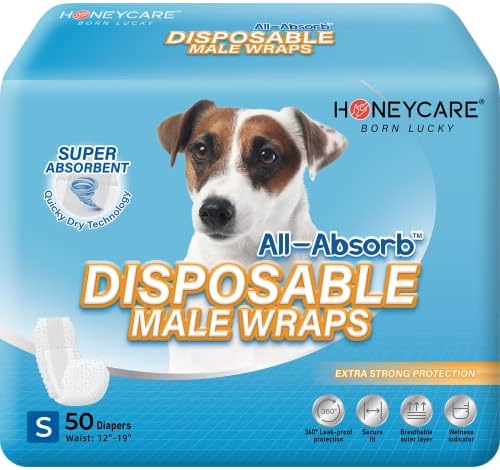 All-absorb A26 Male Dog Wrap, 50 contagem, pequeno