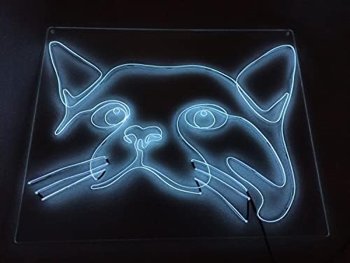 Sinal de néon de gato fofo, tema de animal, o tema artesanal El Wire Neon Light Sign, decoração de casa