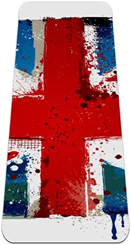 Siebzeh Grungy UK Flag premium grossa de ioga mato ecológico saúde e fitness non slip tapete para