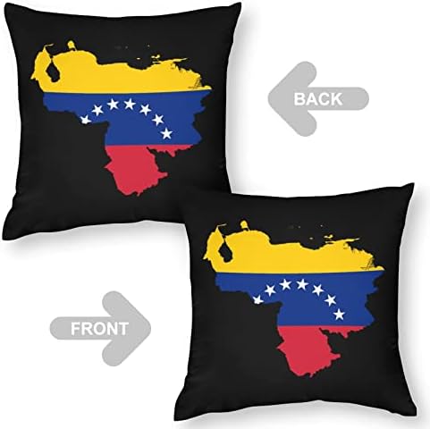Mapa de bandeira da veia quadrada da Venezuela Tampas de almofada de poliéster Tampas de almofada
