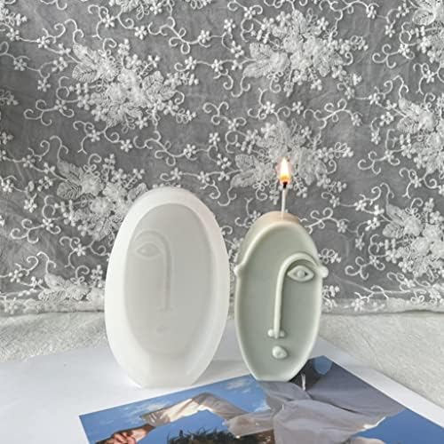 Face Silicone Candle Molde Abstract Face Aromaterapy Candle Soap Mold Ornament, fazendo decoração de casa