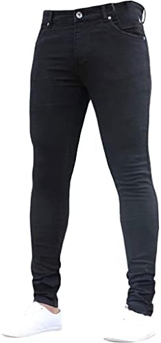 Jeans jeans de jeans de jeans magros e magros do NYYBW MEN - 2022 Fashion Skinny calças de jeans confortáveis ​​de