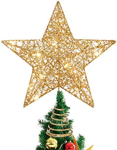 Topper de árvore de Natal de Stobok, decorações de Natal Estrela de Natal iluminada colorida para decoração