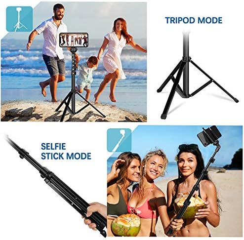Tripé de telefone extensível e toupela selfie, 62 Tripé de 62 iPhone Tripod Stand com remoto sem