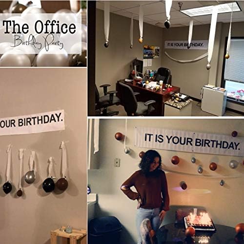 É seu banner de aniversário, o tema Dwight do Office Decorações de festa de aniversário do marido, balão marrom