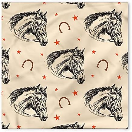 Bandana de cachorro lunarable, Horseshoe Stars Motifs Art, 22 x 22, bege e vermelhão