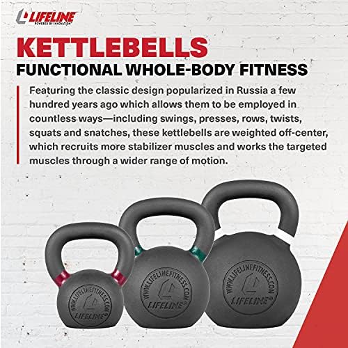 Lifeline Kettlebell Peso para treinamento de força de corpo inteiro