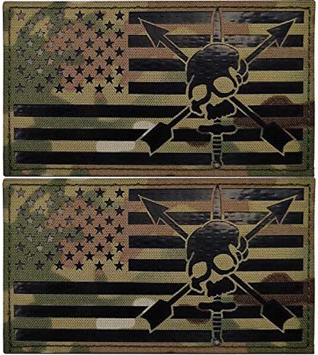 IR infravermelho refletivo pirata americano americano manchas de bandeira dos EUA, emblemas de fixação