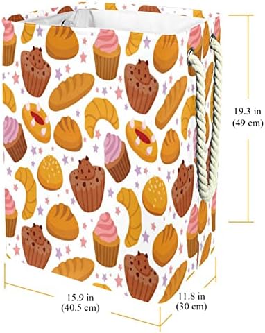 Lavanderia cesto de pastelaria francesa padrão cupcke pão colapsível cestas de lavanderia