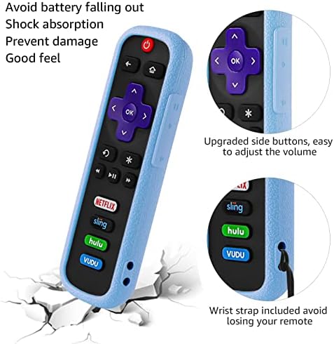 Caso 2Pack para Roku Remote, capa remota para Roku Voice Remote/Hisense/Tcl Roku TV Stick Stick, Silicone