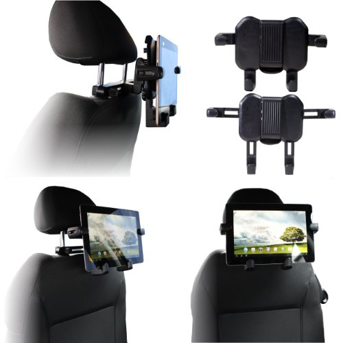 Navitech em apoio da cabeça do carro/assento traseiro Black Expandível Grip Mount Cradle Compatível