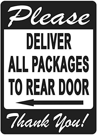 Entregue todos os pacotes na placa da porta traseira-um lembrete agradável para entregar pessoas a seguir, design