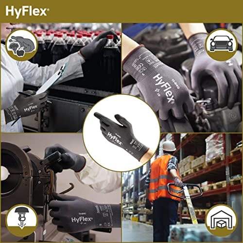 HYFLEX 11-840 ERGONONONOMIC resistente à abrasão nylon Spandex Nitrila Luvas industriais para automotivo,