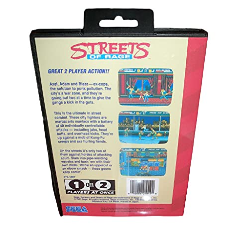 Ruas Aditi de Rage 1 - Cobrar os EUA com Box and Manual MD Games Card para Sega Megadrive Gênesis Console