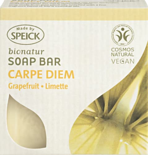 Feito por Speick 10x100g Bionatur Soap Bar „Carpe diem - feito de óleos essenciais puros de toranja, limão,