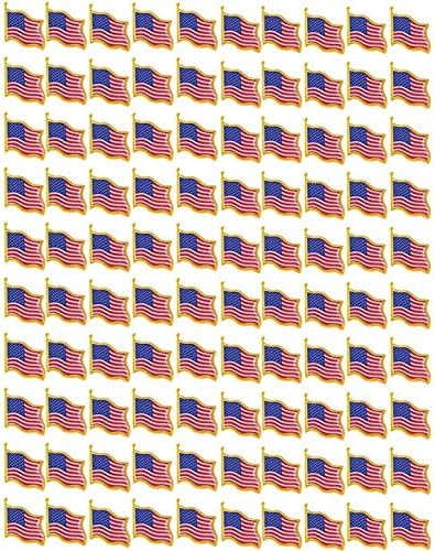 Tang Song 100pcs bandeira americana ondulando pinos de lapela dos Estados