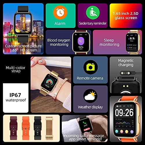 Relógio inteligente para Android iOS compatível com iPhone Samsung Phone, Homens Men Men Smartwatch