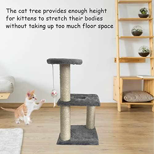 Muyg Kitten arranhando a árvore interna gatos pequenos brinquedos de três camadas plataforma