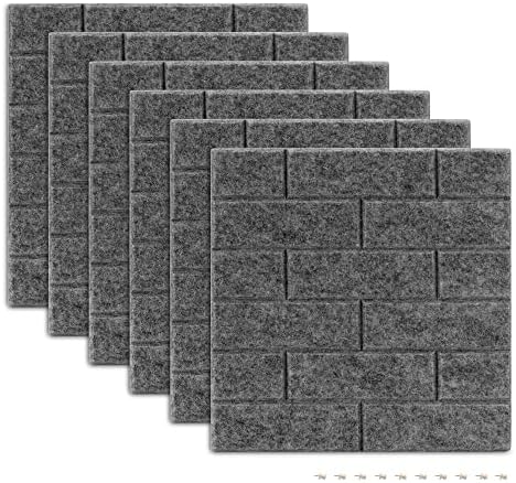 Navaris Felt Tiles for Wall - 11,8 x 11,8 Boletim quadrado Placas de ladrilhos com padrão de tijolos - inclui