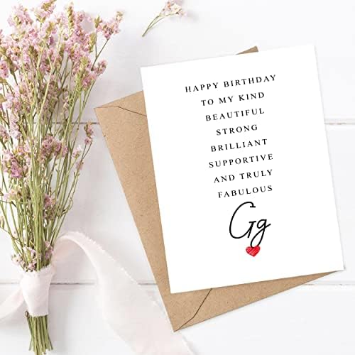 Poema de cartão de aniversário GG - Presente Amazing GG - Cartão de aniversário GG - Cartão especial