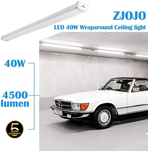 ZJOJO LED SHOP Light, LED Light Light 4ft in para garagem 6000k White frio, 42W 4500 lúmens, LED ligável,