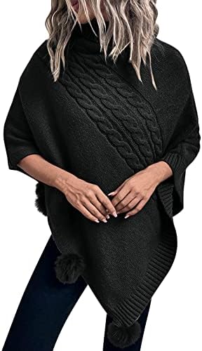 Mangas para cobrir para mulheres Mulheres Vestiadas outono Cabão de inverno Pullover de lapela de malha Cabo