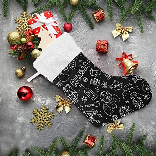 Pimilagu Russia Line sem costura meias de Natal 1 pacote 17,7 , meias penduradas para decoração