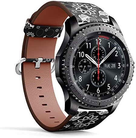 Compatível com Samsung Gear S3 Frontier/Classic - Leather Watch Wrist Band Strapelet com pinos de liberação