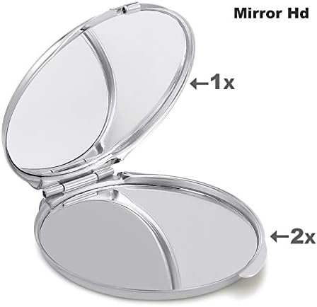 Pugs Compact espelho de maquiagem de maquiagem de metal espelho portátil dobrável duplo lado com 2x 1x