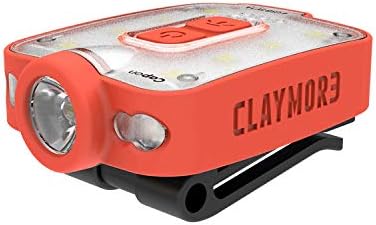 Claymore [Capon 40b] Vermelho, Ultra-Lightweight Recarregable LED Hands Clip Livre On Light, USB tipo C,