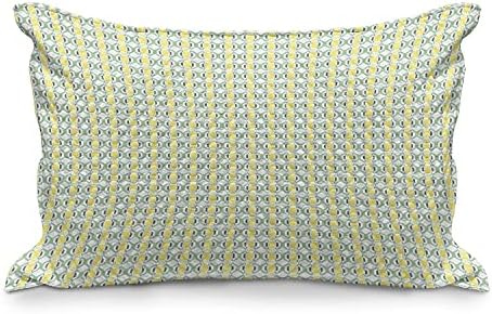 Ambesonne Geométrica acolchoada Cobertura de travesseiros, padrão contínuo modernista com octagons