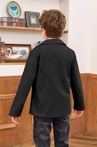 Paslter Boys Blazer Button Fechamento entalhado com lapela casual infantil adolescente jaqueta de traje escolar
