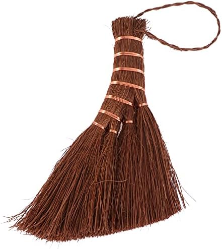 Genérico Pequeno Broom Mini Palmeira Cama de Vassagem de Vassagem Bruxa de Straw Com uma ferramenta de limpeza