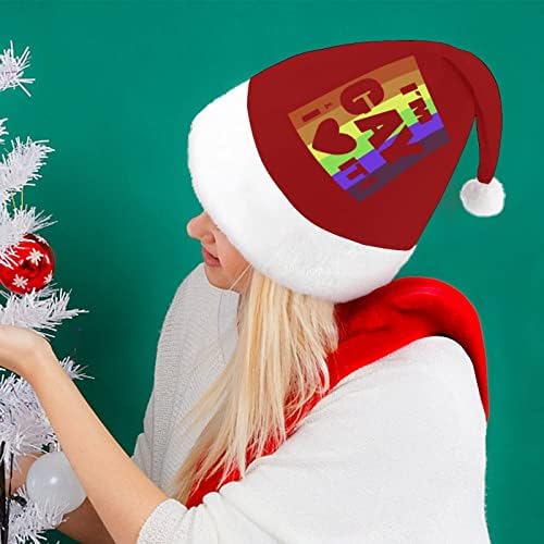 Orgulho gay adoro o chapéu de natal personalizado chapéu de santa engraçado decorações de natal