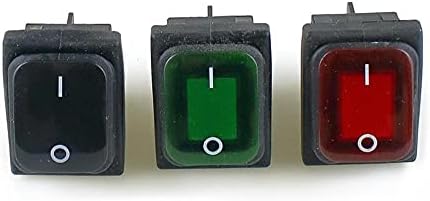 TIOYW KCD4 Black Red Green Rocker Switch Impermeável interruptor 2 Posição 2-dos 4 pinos com luz 16A 250VAC/20A