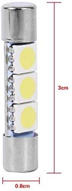 Akozon Festoon LED BULBO, 10PCS 3-SMD 29-30mm 6641 LED de fusível Fit para luzes de espelho de vaidade