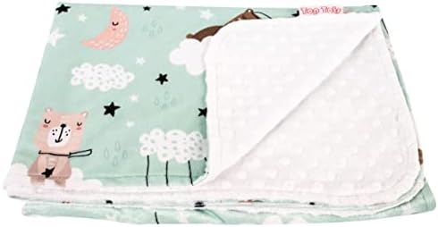 TOP TOTS Deluxe Minky Baby Blanket - Ursos dormindo nas nuvens, 40 x 29 polegadas brancas