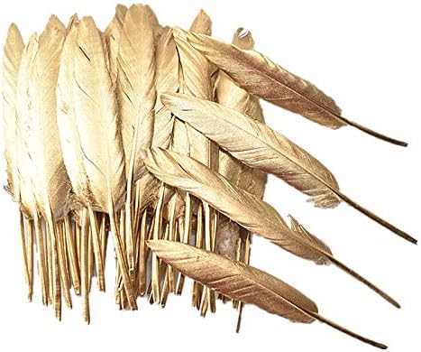Zamihalla Gold Color Goose/Pato/Peru Feathers 10-100-500pcs Diy Feathers para artesanato e acessórios de decoração