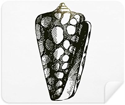 Snail Marine Life Black Ilustração Limpeza de tecidos Limpador de tela 2pcs Tecido de camurça