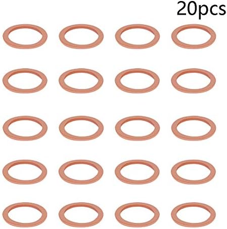 Arruela plana de cobre yinpecly m10 0,39 x0,55 x0.04 ajuste de junta de anel plano para parafuso de parafuso