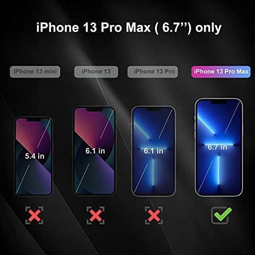 Protetor de tela frontal e traseira Siminsy para iPhone 13 Pro Max, protetor de vidro temperado HD, anti-arranhão,